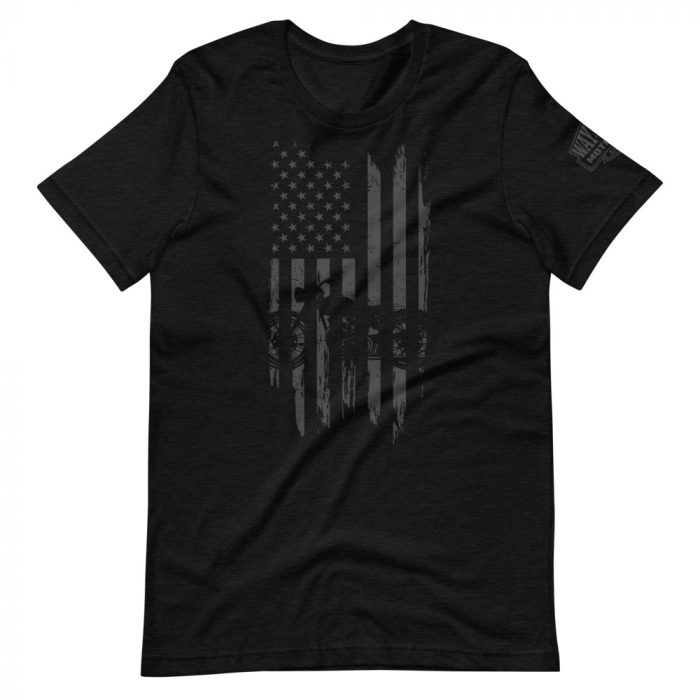 ghost black usa flag motorcycle t-shirt